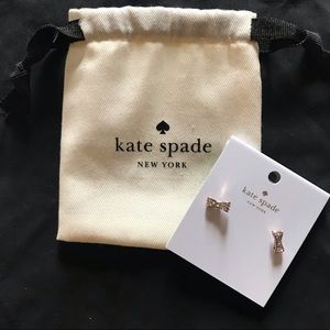 Kate Spade NewYork ready set bow earrings rose gld
